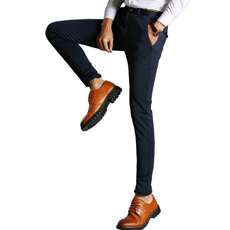 Non-Iron Slim Fit Dress Pants: Classic Business Chinos