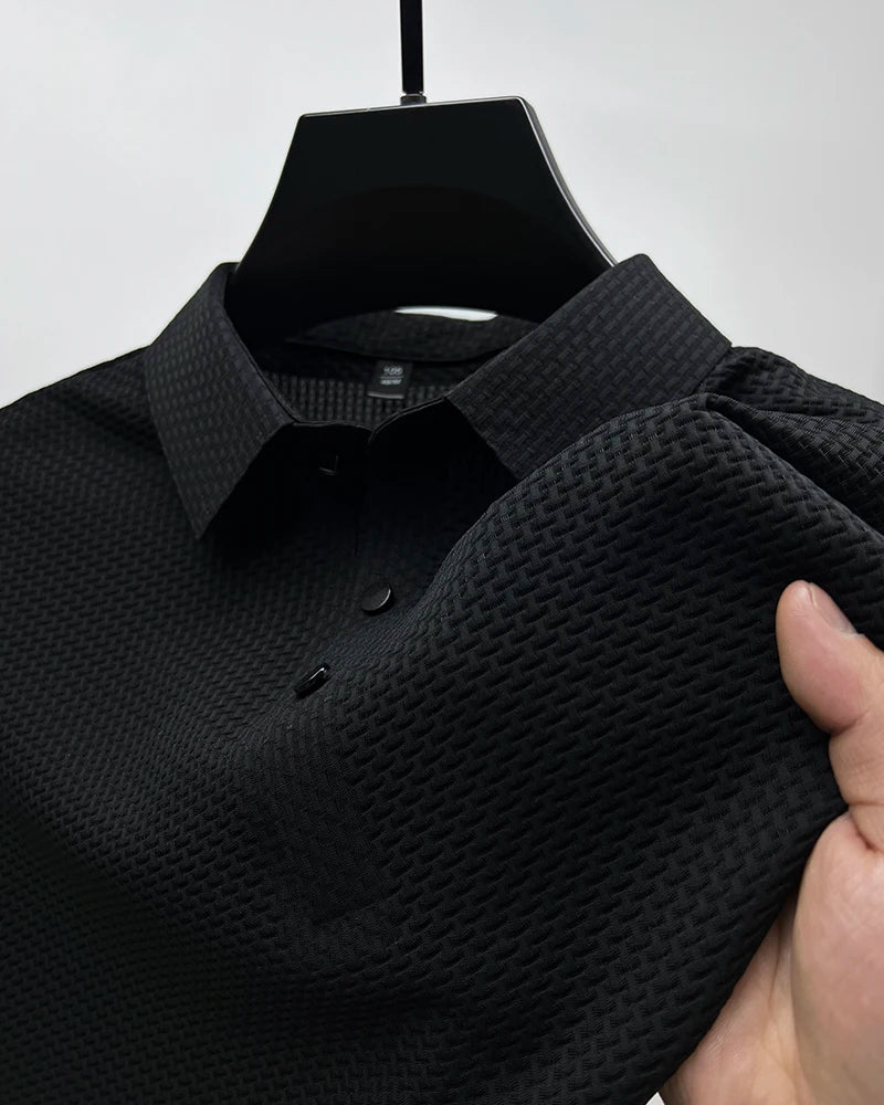 Luxury Ice Silk Polo: Men's Business T-shirt