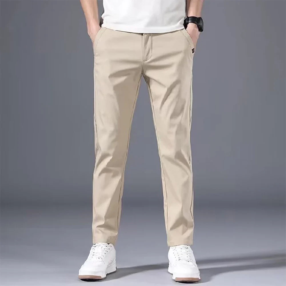 Slim Fit Stretch Chino Trousers for Men