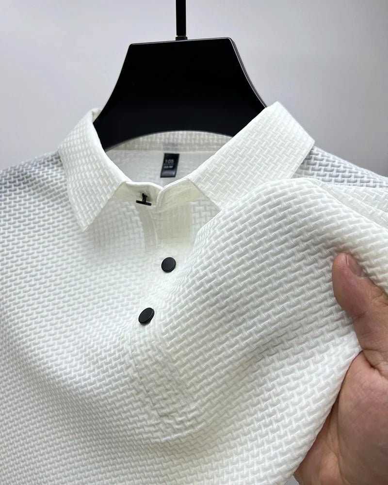 Luxury Ice Silk Polo: Men's Business T-shirt